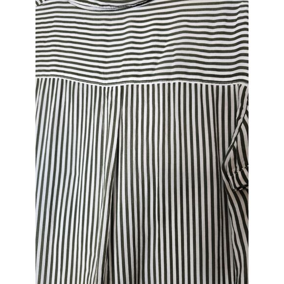 Market & Spruce Striped Button Down Top M Modal Fabric Minimalist Coastal Chic - Picture 4 of 7